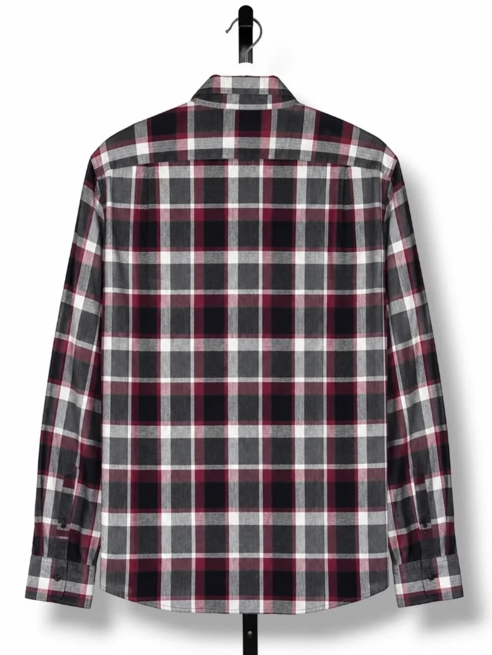 J.Crew Slim Fit Plaid Button Down Shirt Mens L 100% Cotton Burgundy Gray
